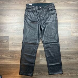 GAP Women's High Rise Black Vegan Leather Straight Pants Size 14 R